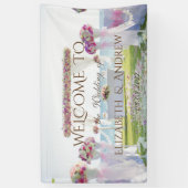 Bannière de mariage tropicale, Plage, Fleurs, Océa (Vertical)