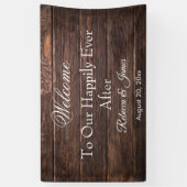 Bannière de mariage unique rustique et heureux pou (Vertical)