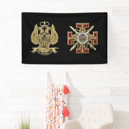 Bannière de mason 33e degré (En situation)