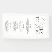 Bannière de menu de bar de mariage élégant noir et (Horizontal)