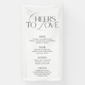 Bannière de menu de bar de mariage élégant noir et (Verticale)