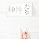 Bannière de menu de bar de mariage élégant noir et (Insitu)