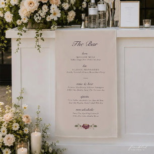Bannière de menu de bar en tissu Art Nouveau flora