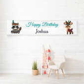 Bannière de mignons animaux tribaux en bois (En situation)