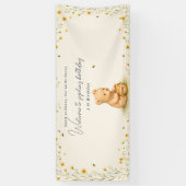 Bannière de naissance de bébé floral Honey Bear (Vertical)
