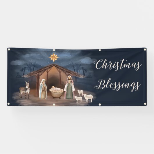Bannière de Noël de la Nativité chrétienne (Horizontal)