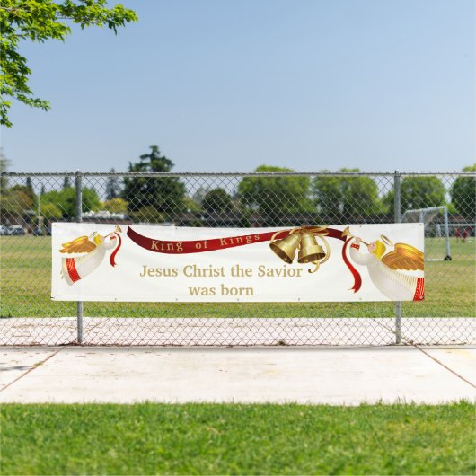 Bannière de Noël en plein air du Roi des Rois (En situation)