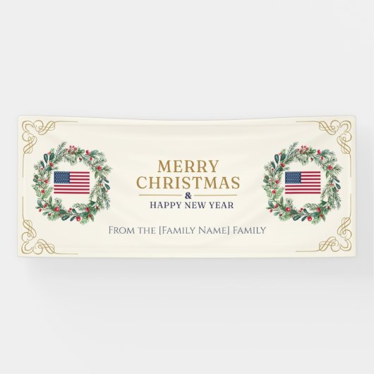 Bannière de Noël militaire Drapeau Joyeux Noël (Horizontal)