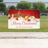 Bannière de Noël personnalisée Red Gold Star (En situation)