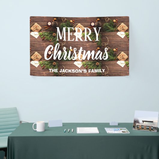 Bannière de Noël rustique en bois (Salon professionnel)