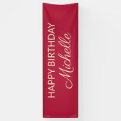 Bannière de nom d'anniversaire de couleur rouge mo (Vertical)