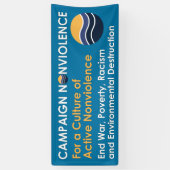 Bannière de non-violence de campagne 2,5x6 (Vertical)