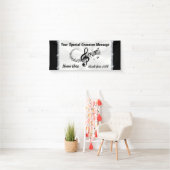 Bannière de notes musicales personnalisées, noir e (En situation)