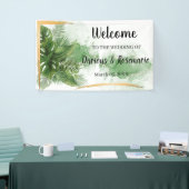 Bannière de palme tropicale Mariage de bienvenue (Salon professionnel)
