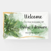 Bannière de palme tropicale Mariage de bienvenue (Horizontal)