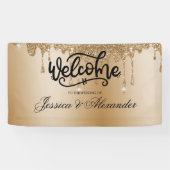 Bannière de Parties scintillant à goutte d'or pers (Horizontal)