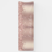 Bannière de Parties scintillant d'or Rose personna (Vertical)