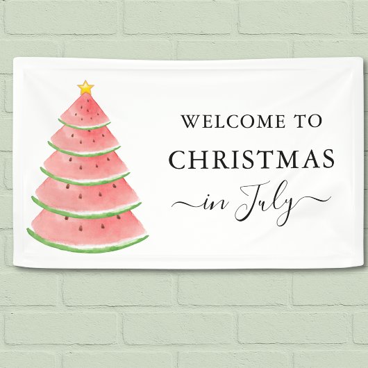 Bannière de pastèque de Noël en juillet