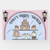 Bannière de pâtisserie de mariage parisien rose (Horizontal)