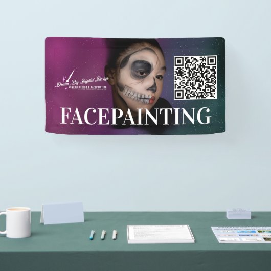 Bannière de peinture de visage pour entreprise d'é (Salon professionnel)
