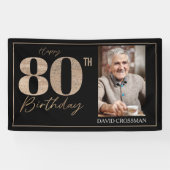 Bannière de photo d'anniversaire 80 ans élégante p (Horizontal)