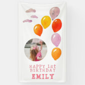 Bannière de photo de fille de ballons unique pour  (Vertical)