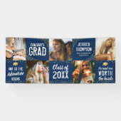 Bannière de photo Navy & Or pour diplômé 2025 mode (Horizontal)