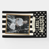 Bannière de photo personnalisée avec drapeau améri (Horizontal)