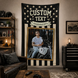 Bannière de photo personnalisée avec drapeau améri