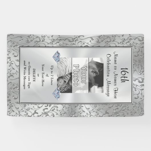 Bannière de photo personnalisée par verticale, (Horizontal)