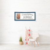 Bannière de photo pour fête de retraite simple ble (En situation)