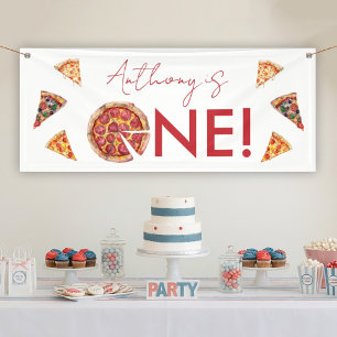 Bannière de pizza pour 1er anniversaire 'Une tranc