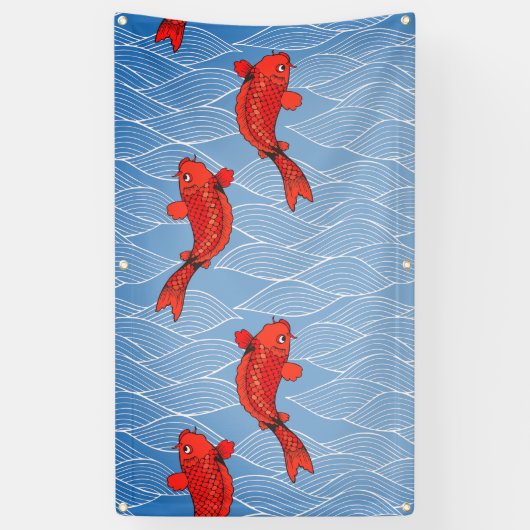 Bannière de POISSONS de la TAPISSERIE KOI (Vertical)