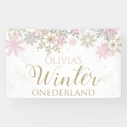 Bannière de premier anniversaire Winter Onederland (Horizontal)