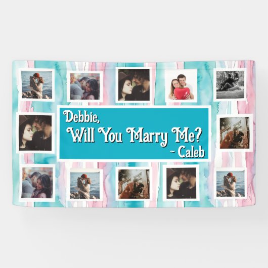Bannière de proposition de mariage avec photos 'Vo (Horizontal)