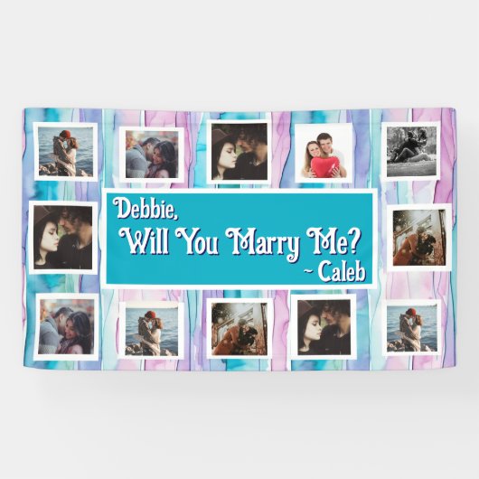 Bannière de proposition de mariage avec photos 'Vo (Horizontal)