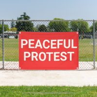 Bannière de protestation pacifique