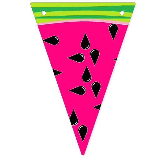 Bannière de rasage de pastèque Couleur vert rose (Troisième drapeau)