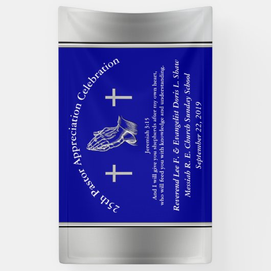 Bannière de réception d'appréciation du pasteur pe (Vertical)