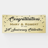 Bannière de réception dorée pour 50e anniversaire (Horizontal)