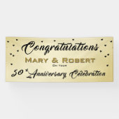 Bannière de réception dorée pour 50e anniversaire (Horizontal)