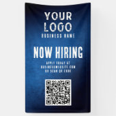 Bannière de recrutement QR Code Bleu Grunge Dégrad (Vertical)