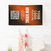 Bannière de recrutement QR Code Orange Grunge Dégr (En situation)