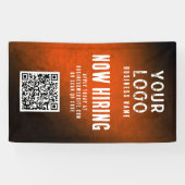 Bannière de recrutement QR Code Orange Grunge Dégr (Horizontal)