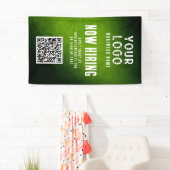 Bannière de recrutement QR Code Vert Grunge Dégrad (En situation)