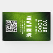 Bannière de recrutement QR Code Vert Grunge Dégrad (Horizontal)