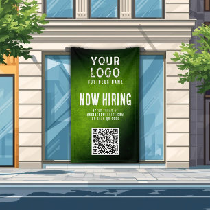 Bannière de recrutement QR Code Vert Grunge Dégrad