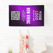 Bannière de recrutement QR Code Violet Grunge Dégr (En situation)