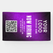 Bannière de recrutement QR Code Violet Grunge Dégr (Horizontal)