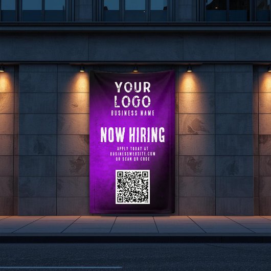 Bannière de recrutement QR Code Violet Grunge Dégr